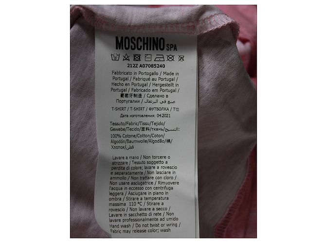 Camiseta de algodón rosa con logo Paint Brush de Moschino - vista 6