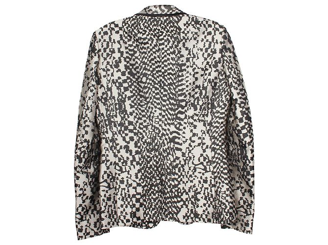 Haider Ackermann Animal Print Blazer in Black and Silver Silk - view 2