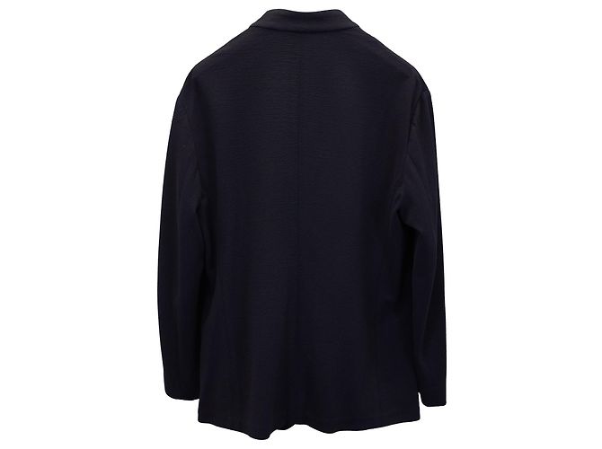 Giacca da abito Giorgio Armani in cotone blu navy - vista 2