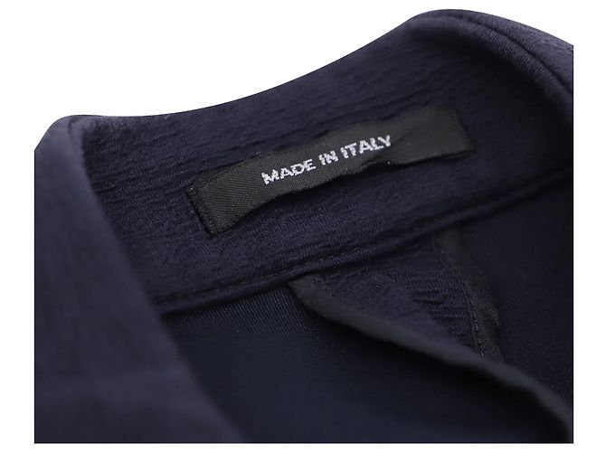 Giacca da abito Giorgio Armani in cotone blu navy - vista 3