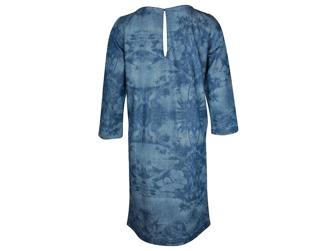 Stella Mc Cartney Minivestido con estampado de paisaje en algodón azul de Stella McCartney - vista 3