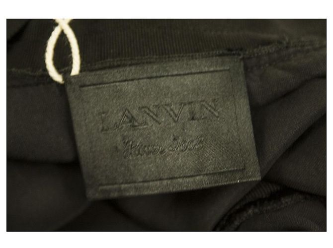 Lanvin Black Velour One Sleeve Cocktail-Abend-Kniekleid, Größe 40 Schwarz - Ansicht 3