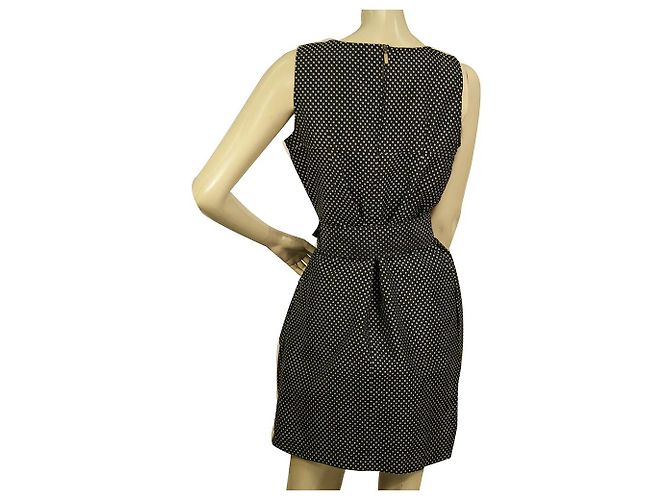 See by Chloé Siehe von Chloe Schwarz-weiß gepunktetes Minikleid mit Gürtel, Größe 42 W. Bogen - vista 2
