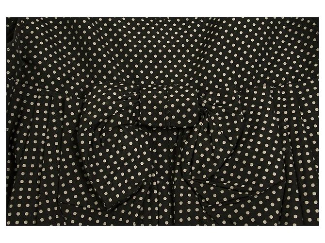 See by Chloé Siehe von Chloe Schwarz-weiß gepunktetes Minikleid mit Gürtel, Größe 42 W. Bogen - vista 6