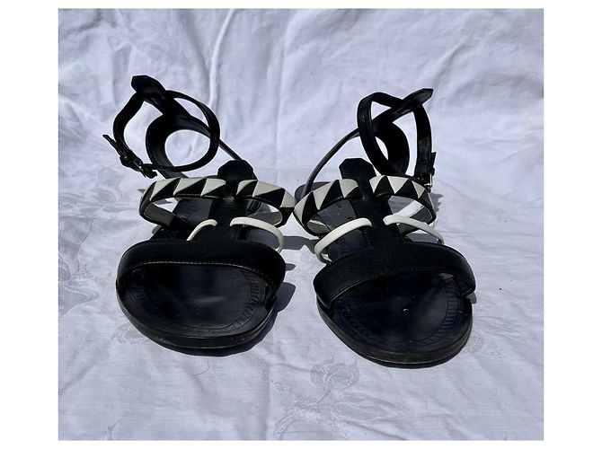 Proenza Schouler Sandali gladiatore bianchi e neri Nero Bianco - vista 4