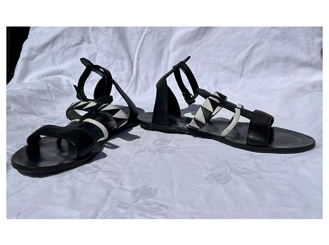 Proenza Schouler Sandali gladiatore bianchi e neri Nero Bianco - vista 5