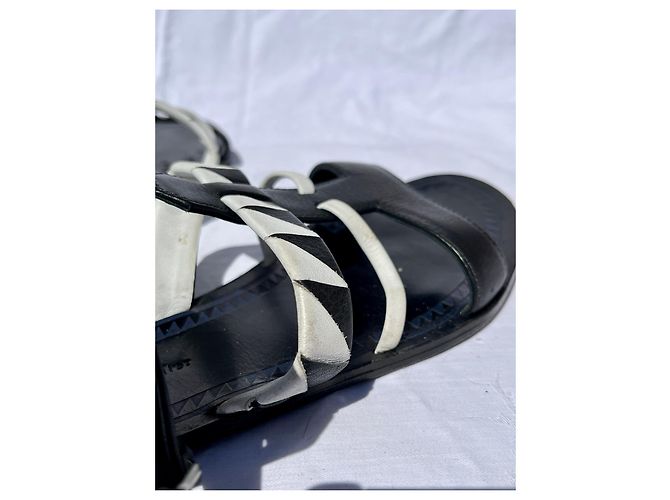 Proenza Schouler Sandali gladiatore bianchi e neri Nero Bianco - vista 7