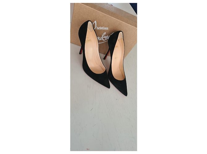 Christian Louboutin Decoltish 100 veau velluto nero - vista 3
