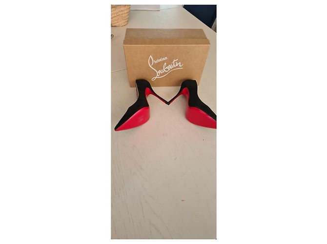 Christian Louboutin Decoltish 100 veau velluto nero - vista 5