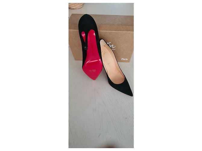 Christian Louboutin Decoltish 100 veau velluto nero - vista 6