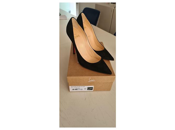 Christian Louboutin Decoltish 100 veau velluto nero - vista 7