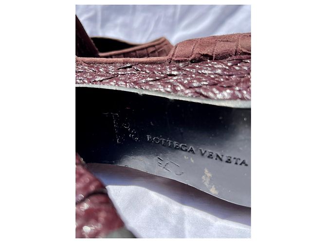 Bottega Veneta Sandali in camoscio intricato e marrone castagna - vista 7