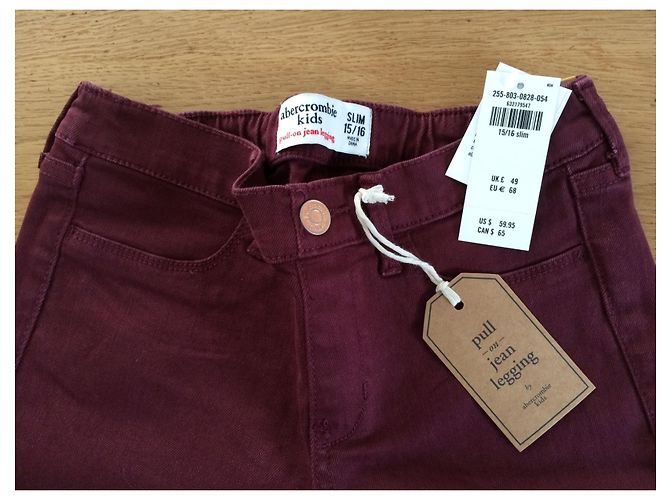 Abercrombie & Fitch Hose Bordeaux Baumwolle - Ansicht 3