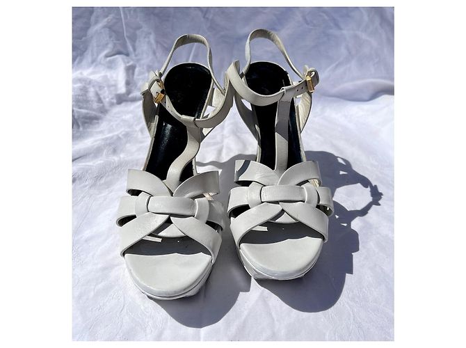 Sandália branca Saint Laurent Tribute. Branco - vista 5