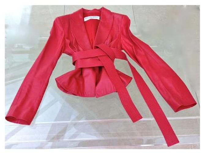 Rote Dior-Lammlederjacke - Ansicht 2