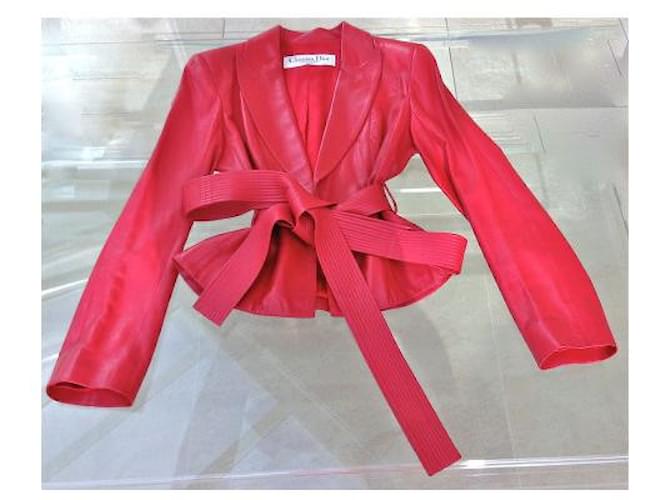 Rote Dior-Lammlederjacke - Ansicht 3