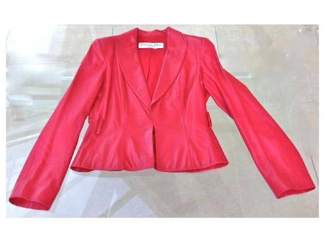 Rote Dior-Lammlederjacke - Ansicht 4