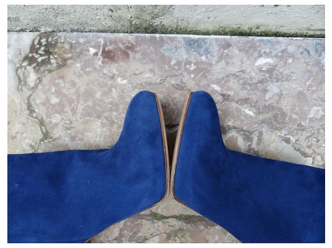 Botines Gianvito Rossi de cuero azul - vista 10