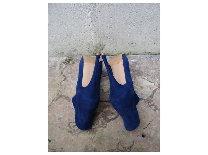 Botines Gianvito Rossi de cuero azul - vista 15