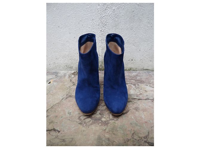 Botines Gianvito Rossi de cuero azul - vista 2