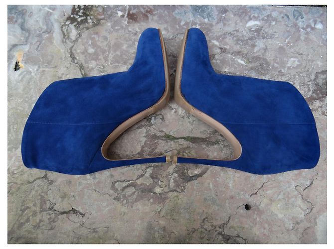 Botines Gianvito Rossi de cuero azul - vista 5