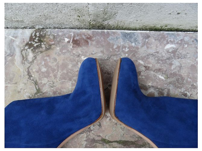 Botines Gianvito Rossi de cuero azul - vista 6