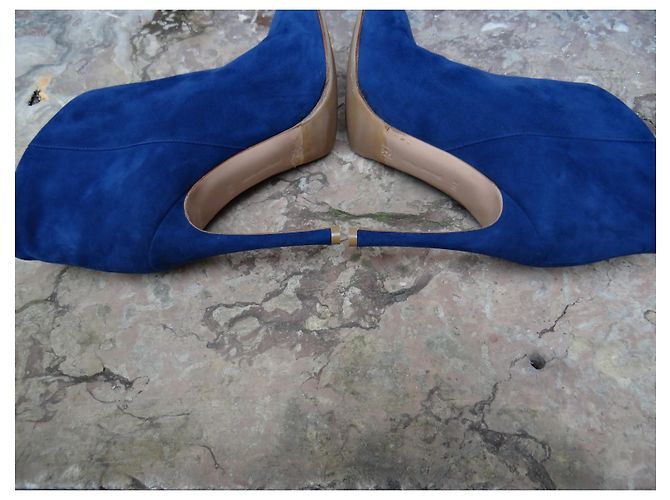 Botines Gianvito Rossi de cuero azul - vista 7