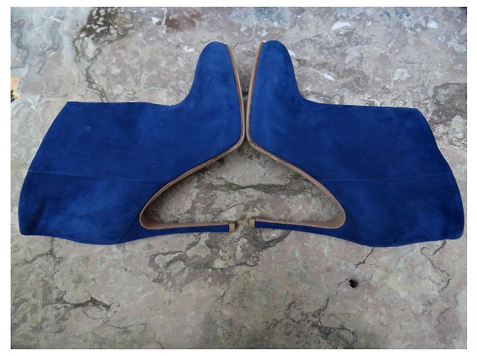 Botines Gianvito Rossi de cuero azul - vista 8