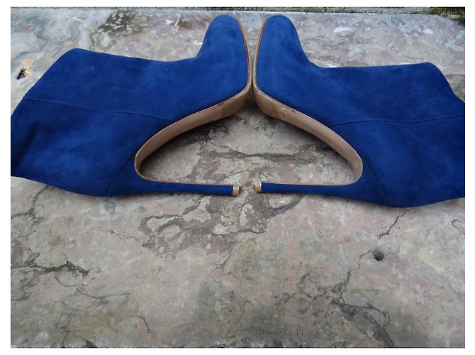 Botines Gianvito Rossi de cuero azul - vista 9