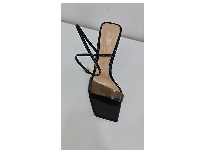 Sandali Gianvito Rossi in vernice nera Nero - vista 4
