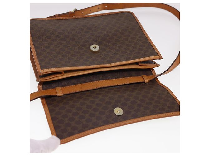 Céline CELINE Macadam Canvas Schultertasche PVC Leder Braun Auth 40101 - Ansicht 10