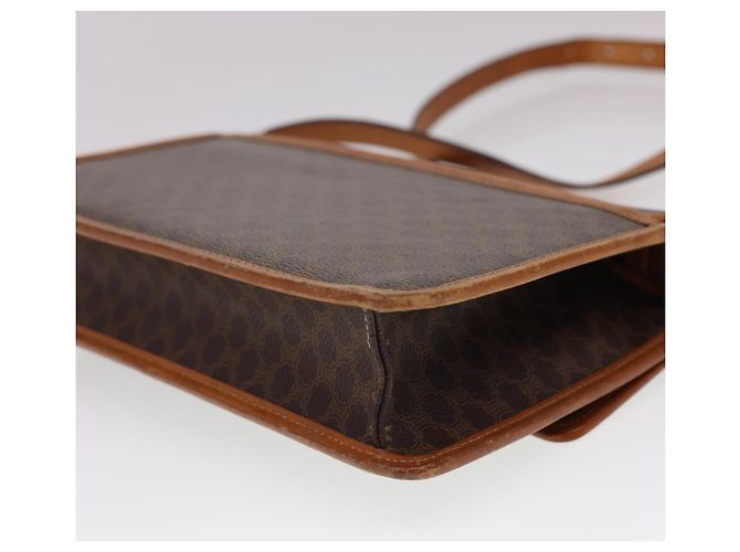 Céline CELINE Macadam Canvas Schultertasche PVC Leder Braun Auth 40101 - Ansicht 15