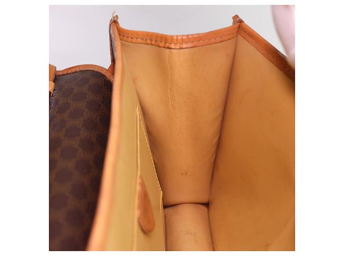 Céline CELINE Macadam Canvas Schultertasche PVC Leder Braun Auth 40101 - Ansicht 20