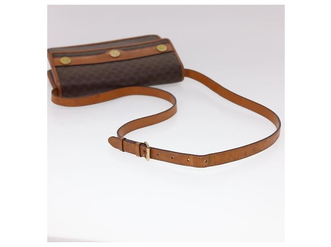 Céline CELINE Macadam Canvas Schultertasche PVC Leder Braun Auth 40101 - Ansicht 7