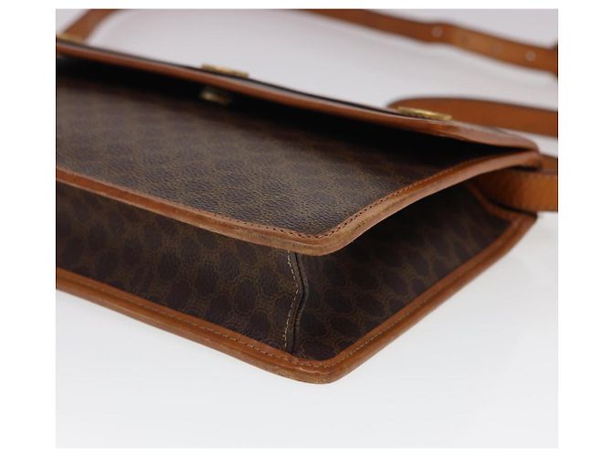 Céline CELINE Macadam Canvas Schultertasche PVC Leder Braun Auth 40101 - Ansicht 9