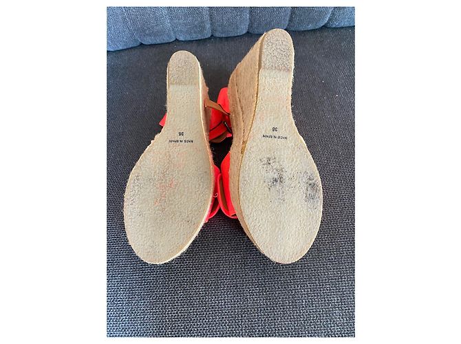 Sandali con zeppa Marc by Marc Jacobs Corallo in cotone - vista 3