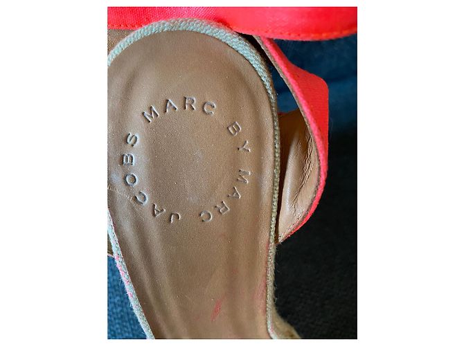 Sandali con zeppa Marc by Marc Jacobs Corallo in cotone - vista 4