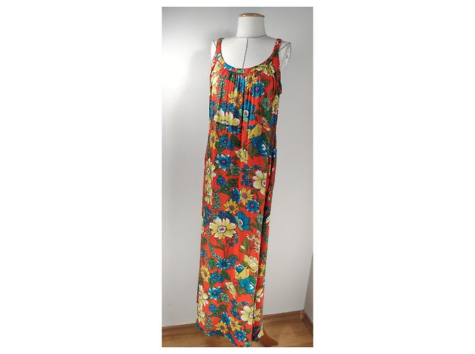 Autre Marque King Louie Maxikleid Blumen Viscose Mehrfarben - Ansicht 2