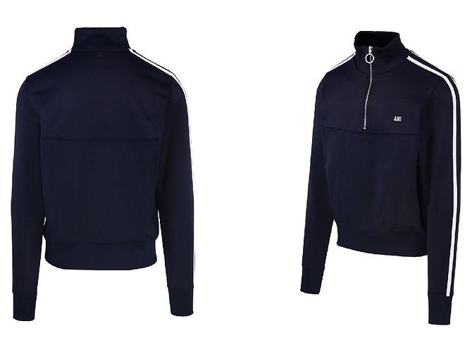 Ami Paris Quarter Zip Fly Track Top Marineblau - Ansicht 2