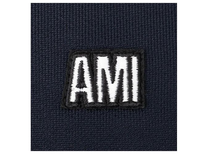 Ami Paris Quarter Zip Fly Track Top Marineblau - Ansicht 3
