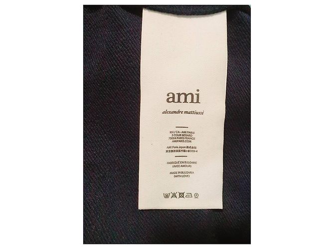 Ami Paris Quarter Zip Fly Track Top Marineblau - Ansicht 7