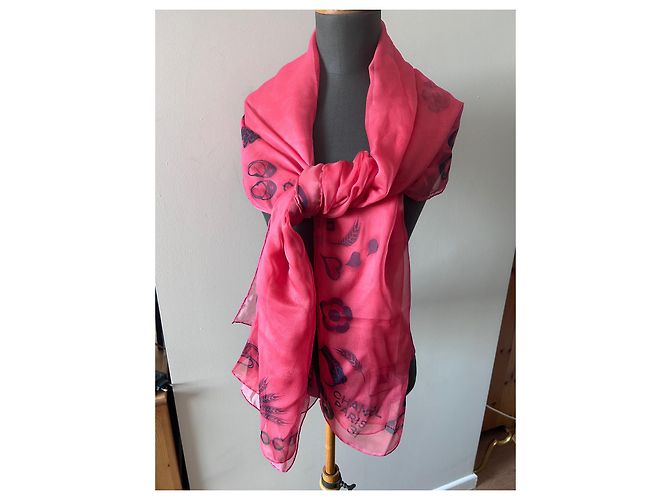 Pañuelo Chanel Chala de gasa de algodón rosa - vista 2