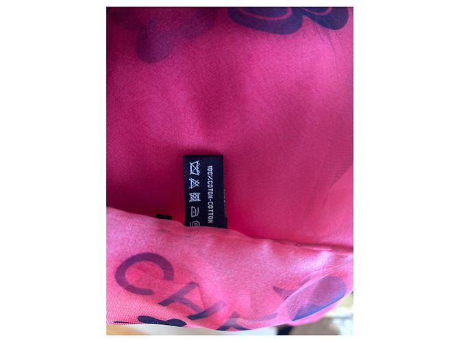 Pañuelo Chanel Chala de gasa de algodón rosa - vista 8