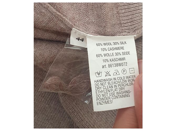 Autre Marque Tank Polo Pullover Kaschmir Seide Wolle Mischung Beige Grau - Ansicht 6