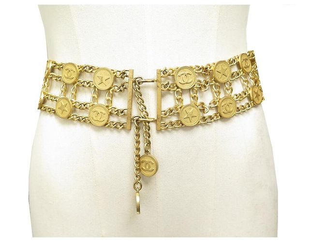 CHANEL GÜRTELKETTE MEDAILLONEN LOGO CC & STERNE 95-103 KETTE GOLDGÜRTEL Golden - Ansicht 2