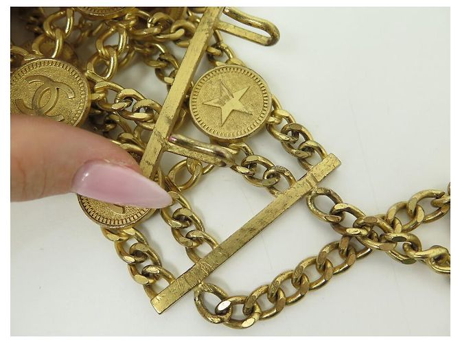 CHANEL GÜRTELKETTE MEDAILLONEN LOGO CC & STERNE 95-103 KETTE GOLDGÜRTEL Golden - Ansicht 4