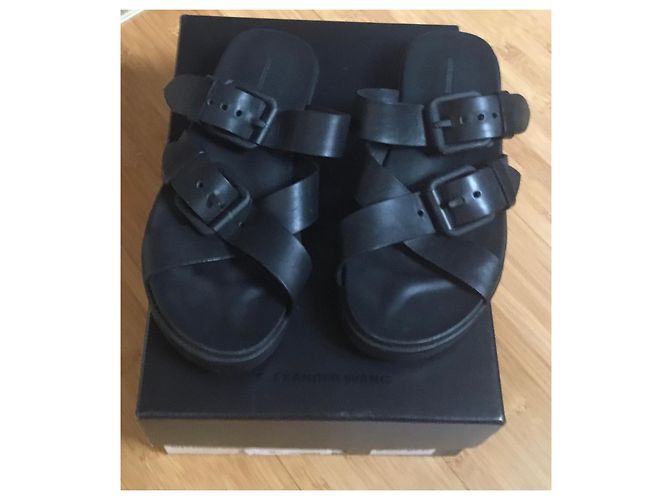 Mule Alexander Wang Kriss in pelle nera Nero - vista 2