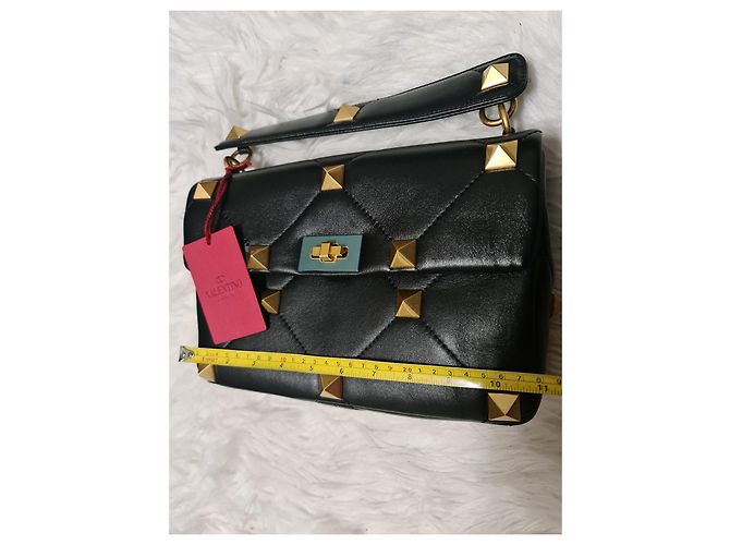 Borsa grande in pelle con borchie romane Valentino Garavani, new Nero - vista 4