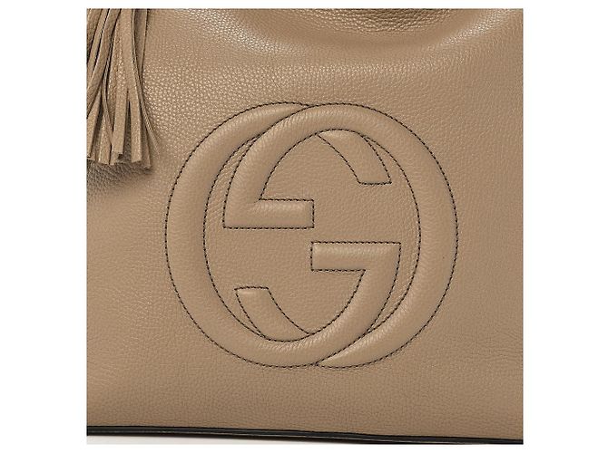 Gucci Borsa a Mano Soho Beige Donna Pelle Cellarius Mod. 536194 A7M0G 2754 - vista 3