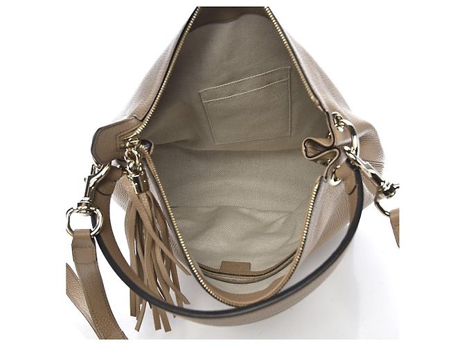 Gucci Borsa a Mano Soho Beige Donna Pelle Cellarius Mod. 536194 A7M0G 2754 - vista 5